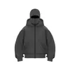 Sudadera con capucha de moda para hombre para primavera y otoño con forro polar, con cremallera, chaqueta con capucha con diseño de capucha de doble capa, cárdigan casual