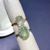 Anillo de piedra de uva de oro natural semilla de hielo cristal fluorescente limpio plata 925 incrustación de precisión piedra principal 8*10mm