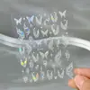 Aurora Borboleta Peixe Humano Cauda Unha Arte Adesivo Transparente e Inteligente Concha Luz Fada Borboleta Unha Traseira Decoração Atacado
