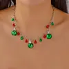 Collar de Joyería Navideña Transfronteriza Europeo y Americano Copo de Nieve Alce Muñeco de Nieve Árbol de Navidad Collar con Múltiples Colgantes Joyería para Mujeres