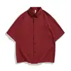 Camisa de Seda de Hielo Delgada Simple de Verano Estilo Nuevo Holgada Moderna Marca Top de Manga Corta Blanco