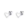 Pendientes de plata de ley 925 con forma de corazón para mujer, sencillos, pequeños y exquisitos, con diseño de nicho.