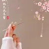 Nuevo Pasador Rosa Estilo Chino con Borlas Hanfu Estilo Antiguo, Nuevo Modelo 2026 para Recogido en la Parte Trasera de la Cabeza, Pasador de Agitado Paso a Paso