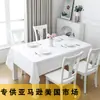 Toalha de Mesa Redonda Branca, Impermeável, à Prova de Óleo, Não Precisa Lavar, Adequada para Casa, Hotel, Restaurante, Jogo Americano, Toalha de Mesa, Logo Personalizável, Atacado em Pequena Quantidade