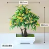 Adornos para Armario de Vino, Macetas, Flores de Plástico, Flores Artificiales, Adornos Decorativos de Bonsái Pequeño, Plantas Verdes, Flores, Metabo