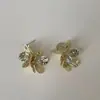 Brincos de Flor de Zircônia de Luxo Leve Retrô de Nicho, Brincos de Flor da Moda para o Dia a Dia, Novos Brincos de Luxo Leve para Mulheres