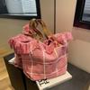 Bolso informal de estilo occidental para mujer, nuevo bolso de mano de estilo coreano de color liso, elegante, de un solo hombro, sencillo y portátil, a cuadros, 2023