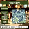 Servilleta Desechable Clásica Hoja Verde Personalizada de Fábrica Papel de Cocina Especial para Hotel Fiesta Boda Papel de Hotel 33cm