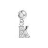 Pulseira de aço inoxidável com pingentes de letra de luxo 26 letras com zircônia transparente requintada A-Z Acessórios para joias DIY
