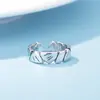 Anillo de Temperatura de Piedra Vintage Personalidad Masculina Anillo de Dedo con Grietas de Moda Plateado Antiguo Desgastado Anillo para Hombre