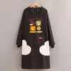 Nuevo delantal de moda de manga larga para mujer, impermeable y a prueba de aceite, mono de cocina para el hogar, ropa de trabajo para comedor, cintura de adulto
