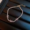 Pulseira Quadrada de Zircônia Borboleta da Moda Europeia e Americana, Super Brilhante e Única, Joias de Alto Nível de Luxo Leve no Atacado para Mulheres