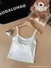 Estilo Novo Primavera e Verão Cor Contrastante Falso Duas Peças Costas Bonitas Alças com Bojo Embutido Tops Emagrecedores e Versáteis para Mulheres