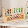 Materiales DIY para Jardín de Infancia Caja de Almacenamiento de Madera Maciza Área de Arte Juguete de Pulsera de Cuentas Creativa para Niños Exhibidor