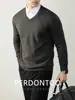 ¡Suave y agradable para la piel! ¡Hilo Suave Como una Nube! Suéter de Punto Versátil con Cuello en V para Hombre para Otoño e Invierno, Cálido y Relajado