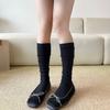 Meias 3/4 Estilo Ballet para Mulheres, Meias Cinzas, Meias Felpudas Série Miu, Meias de Algodão Puro Estilo Simples Coreano para Mulheres