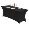 Mantel Elástico de Hotel de Alta Gama Amazon Funda de Mesa para Restaurante Boda Banquete Color Sólido Poliéster Cuadrado Mantel para Puesto