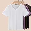 Camiseta de Manga Corta con Cuello en V Tencel Fresca al Tacto para Mujer, Top Delgado Ajustado de Verano, Nueva Camisa de Seda Hielo Lyocell 2026