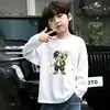 Camiseta de manga larga para niño, moderna y elegante, 100% algodón, primavera/otoño 2026, camiseta básica con estampado de dibujos animados estilo coreano para niños