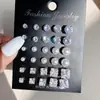 Set de Aretes Nuevo Transfronterizo Set de 15 Piezas para Mujer Pendientes de Perla Dopamina Coloridos de Alta Gama Pendientes Sencillos Venta al por Mayor