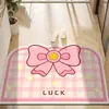 Felpudo de Diatomeas con Lazo de Dibujos Animados para Baño del Hogar, Felpudo para Puerta de Entrada, Alfombrilla Absorbente para Pies de Baño