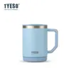 Taza de oficina de gran capacidad TYESO, taza de café de cerámica aislada con asa, vaso de agua de acero inoxidable para escritorio