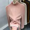 Camiseta base de terciopelo alemán suave y pegajosa de cuello alto para mujer, nueva otoño/invierno, efecto de dos piezas, camiseta interior de color liso, tacto de alta gama, top con bloques de color