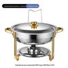 Amazon transfronteiriço aço inoxidável banhado a ouro redondo isolamento fogão buffet terno ChafingDishBuffetset
