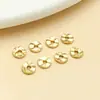 Ouro 18K Preenchido Cor Duradoura Retro Barroco Ondulação d'Água Espaçador DIY Assimétrico Plissado Redondo Espaçador Contas Acessórios de Joia