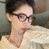 Óculos de grau olho de gato personalizado, lentes planas, ajustáveis, sem maquiagem, artefato quadrado, redondo, armação de chá, armação de óculos, sentido avançado