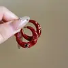 Brincos de argola retrô Angela Red para meninas 2024 Novo brinco elegante e explosivo com design de nicho francês