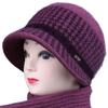 Gorro de Invierno para Mujeres de Mediana Edad y Mayores, Cálido Gorro de Punto con Ala Ancha de Piel de Conejo con Forro de Felpa, Gorro de Lana Espeso para Mujer