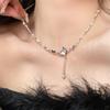 Colar de Borboleta Pingente de Pérola de Borla Francesa Nicho Feminino Luz Luxo High-end Design Acessórios Doce Clavícula Cadeia