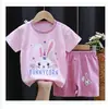 Nuevo Conjunto de Verano de Manga Corta para Niños, Ropa para Niños Estilo Delgado, Camiseta Nueva para Niñas, Ropa para Bebés y Niños, Mono al por Mayor