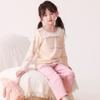 Pijama de Menina Verão Algodão Puro Infantil Calças de Manga Comprida Infantil Antibacteriana Roupa de Casa Roupa de Ar Condicionado de Menina Terno Fino