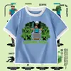 Camiseta Infantil de Minecraft Creeper Bloques de Color Manga Corta Unisex Ropa Infantil 9