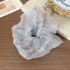 Nuevo Scrunchie de Gasa Burbuja Nube Cielo Estrellado con Pedrería para Mujer, Diadema Rayada de Alta Gama, Elegante Accesorio para Cola de Caballo