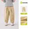 100% AlgodónPantalones para Niños Familia Dudu Pantalones Casuales de Algodón Puro para Bebé Conjunto Pantalones Largos para Niñas Ropa de Otoño para Niños Ropa Infantil