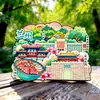 Imanes de nevera de madera de Lanzhou Wuantianshan, imanes de nevera de souvenirs culturales y creativos con fotos de comida, imanes de nevera de edificios emblemáticos de la ciudad