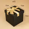 Caja de Regalo Cuadrada Lazo Dorado Caja de Regalo de Navidad Caja de Empaque para Vestido de Novia Caja Cuadrada Tapa Cielo y Tierra Personalización