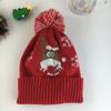 Gorro de punto con bola de pelo de alce para otoño e invierno, bonito gorro de lana rojo para vestir en el festival navideño, de comercio exterior europeo y americano.