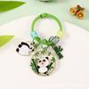 Llavero de Metal de Panda de Dibujos Animados Creativo Tendencia Nacional Bambú Lindo Colgante Estilo Ins Llavero para Bolso Colgante Pequeño