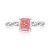 Transmisión en Vivo Venta Caliente Anillo Retorcido Flor de Hielo de Piedra Preciosa de Color para Mujer Incrustado con Anillo de Diamante de Alto Carbono Brillante Joyería Envío Directo