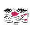 Ojos de mujer pegatina de PVC esmerilado labios rojos ojos mariposa pared de fondo habitación pegatinas de pared autoadhesivas