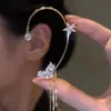 Pendientes de borla de cristal súper de hadas largos sin perforar pendientes de alta calidad 2024 nuevos pendientes populares de nicho pendientes pendientes pendientes