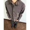Conjunto de Duas Peças Patchwork Lapela Manga Longa Primavera e Outono Estilo Old Money Masculino Bonito Cleanfit Jaqueta Cardigã de Tricô