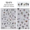 Pegatina Original para Uñas Cruzada Estampado Leopardo 5D en Relieve Estéreo Versátil Cruzada para Uñas DIY Estilo Tj