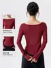 Ropa de Yoga Transpirable de Modal Manga Larga para Mujer Suave Cómoda Top de Fitness Ajustado Moldeador Camiseta Deportiva de Pilates