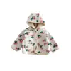 Chaqueta retro de lana de cordero para niña 2026 nuevo invierno bebé forro polar floral engrosado top zdw6505