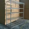 Estanterías de Almacenamiento de Malla Color Acero Inoxidable Estantes Ajustables y Desmontables Estanterías Multicapa para Cocina del Hogar Estanterías de Almacenamiento de Acero al Carbono de Alta Resistencia